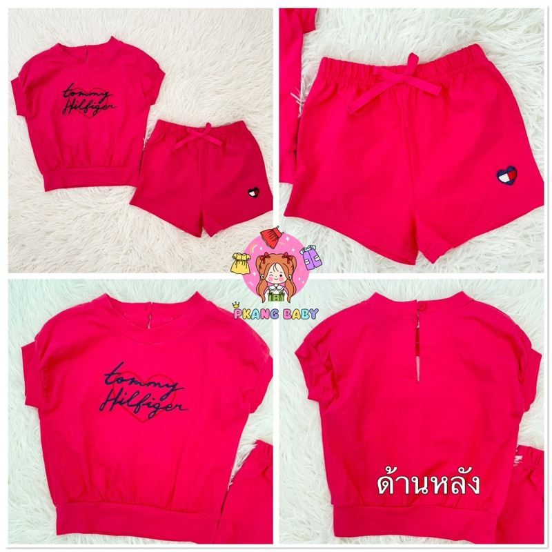 ชุดเซ็ตเด็กผู้หญิงขาสั้น งานแบรนด์แท้ ป้าย Tommy