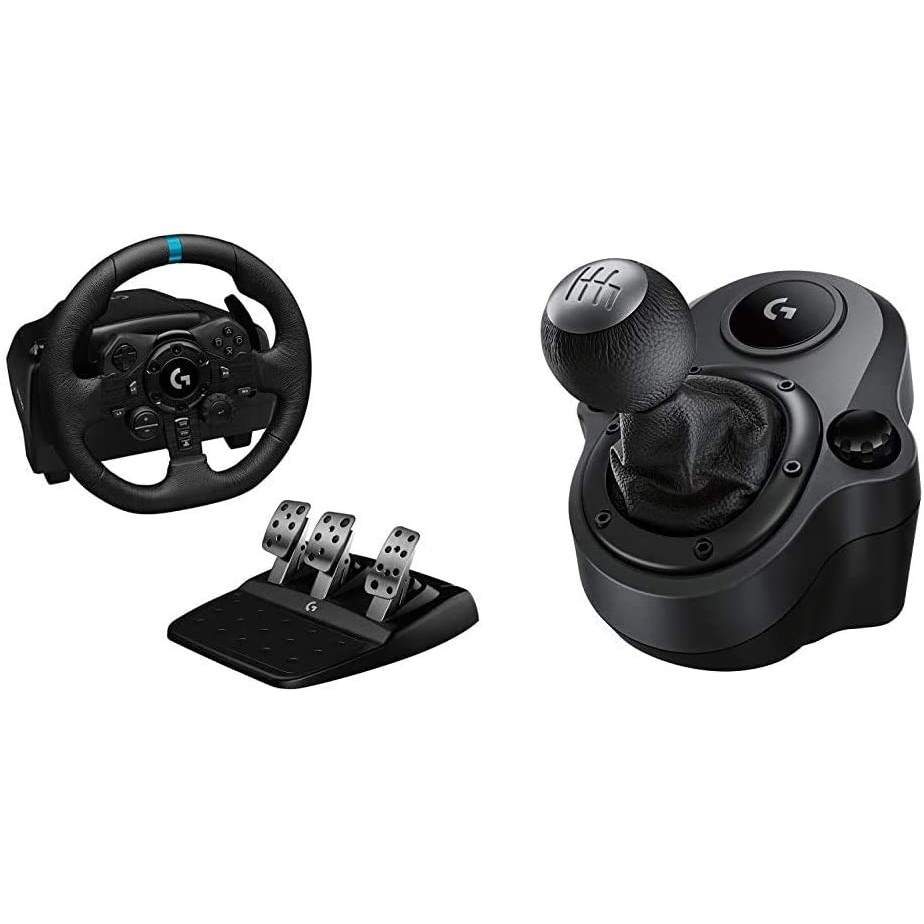 🔥ขายดีมาก🔥LOGITECH G923 Racing Wheel and Pedals TRUEFORCE สูงถึง 1,000 Hz การขับขี่ที่ตอบสนอง สำหรับ PS5, PS4, PC, Mac