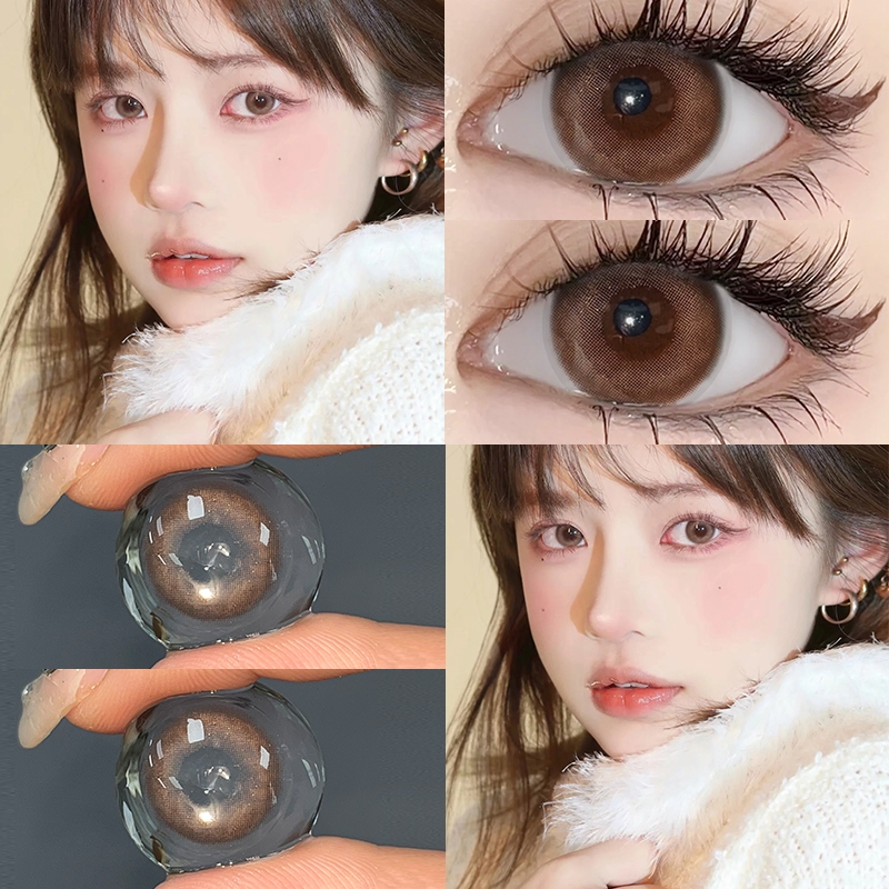 【0°-800°】Midroo เลนส์สไตล์ประจำวัน คอนแทคเลนส์สีน้ําตาล เหมาะกับหน้าสด Nano Brown 14.00mm