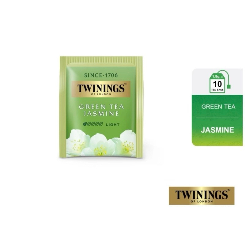 Twinings of London since1706  Earl  Green Tea Jasmine light ชา ทไวนิ่ง ชาเขียวมะลิ  ของแท้ ถูกที่สุด แบ่งขายต่อซอง