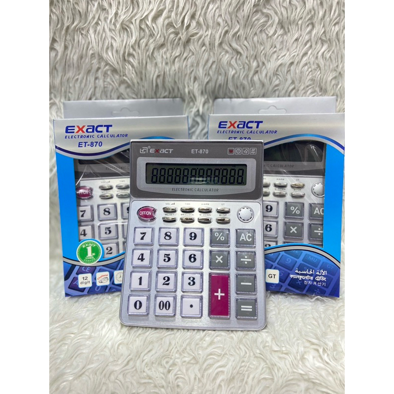 เครื่องคิดเลข ดิจิตอล Exact ET-870  12หลัก มีเสียงพูดภาษาไทย ปุ๋มคริสตัล