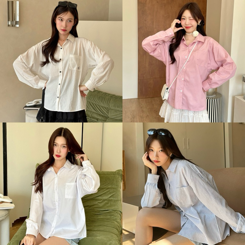 KYLIE SHIRT - เสื้อเชิ้ตโอเวอร์ไซส์ Longsaidoo_ อ่านรายละเอียดก่อนสั่งน้า