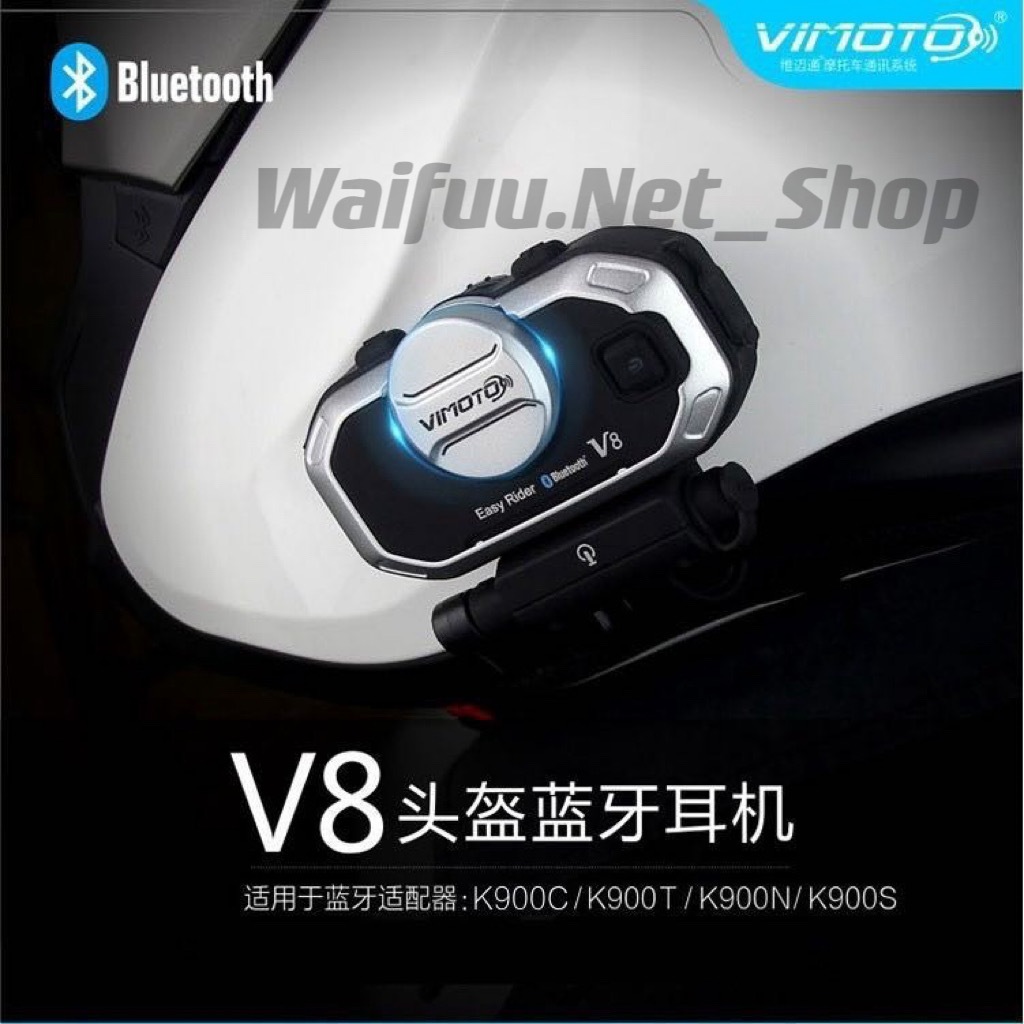 BluetoothVimotoV8 บูลทูธติดหมวกกันน็อคฟังเพลงมัลติฟังก์ชั่นอินเตอร์เฟสบลูทูธหมวกนิรภัยชุดหูฟังบลูทูธ