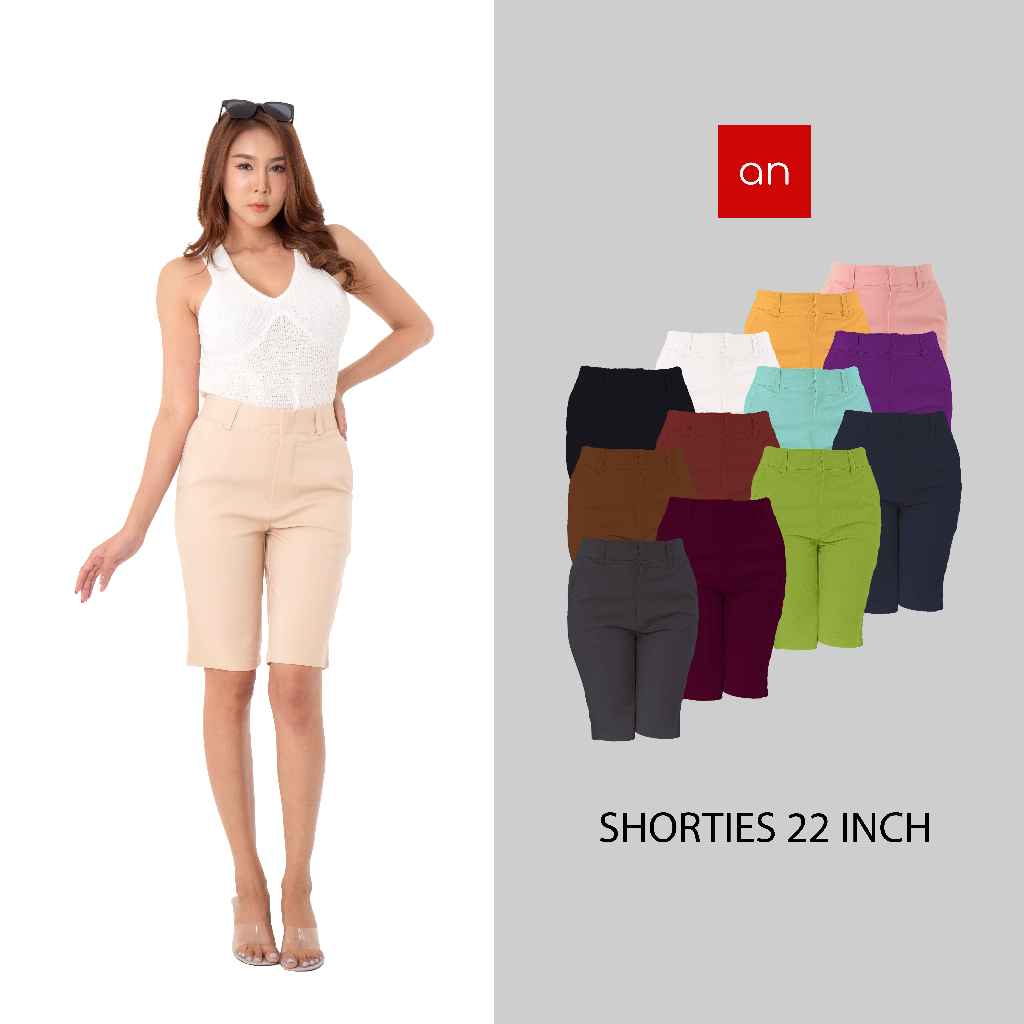 a Quarter Pants Slim กางเกงขาสั้นผู้หญิง 3 ส่วนขาแคบ ทรงสลิม 22 นิ้ว