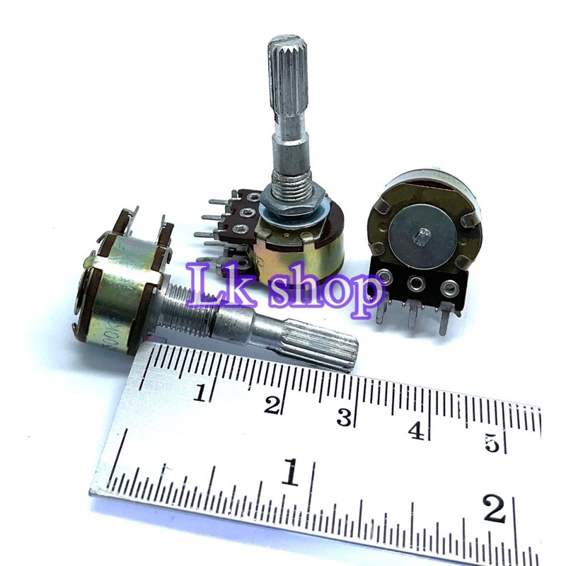 VR วอลลุ่ม 2ชั้น 6ขา ปรับค่าได้ TBM 10กิ๊ก ค่าB500K แกนยาว 30mm ราคาต่อ1ตัว