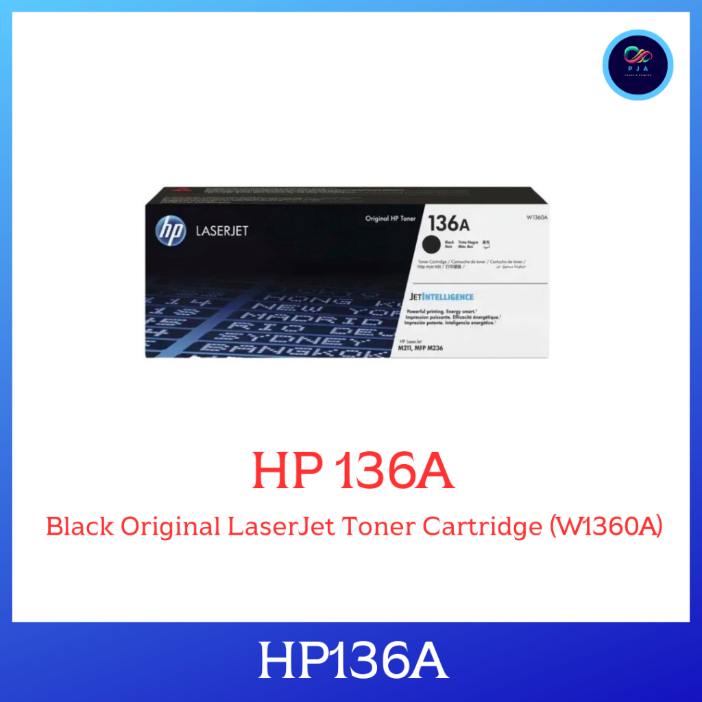 HP 136A Black Original LaserJet Toner Cartridge (W1360A) ตลับหมึกโทนเนอร์ ของแท้ 100%