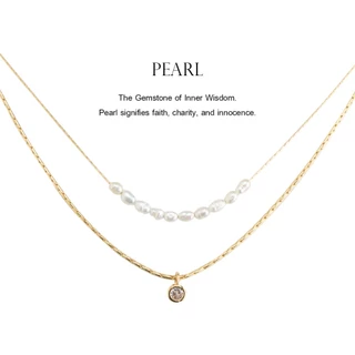 POWER STONE DOUBLE-LAYERED NECKLACE