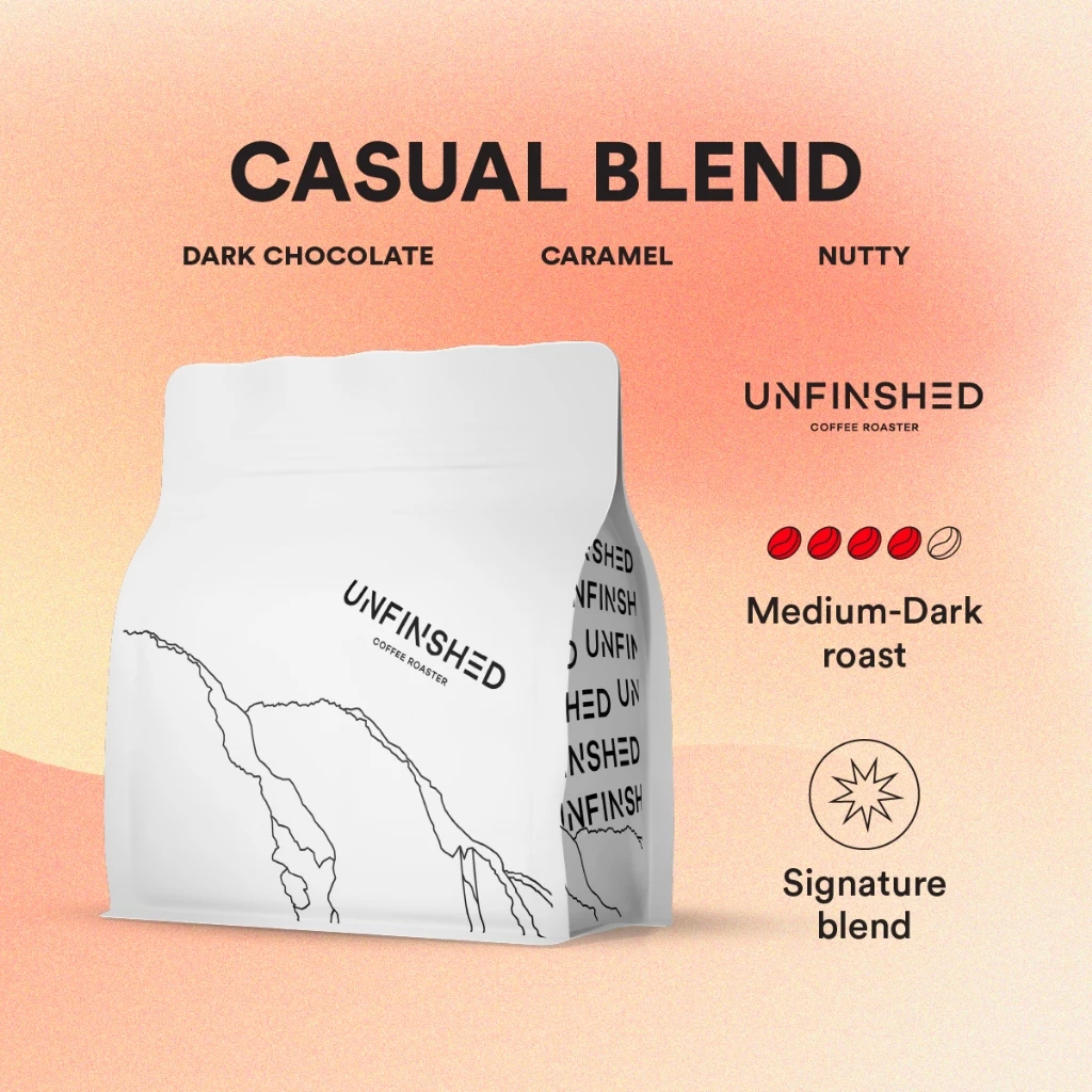 Unfinished Coffee Roaster เมล็ดกาแฟคั่ว " Casual blend"