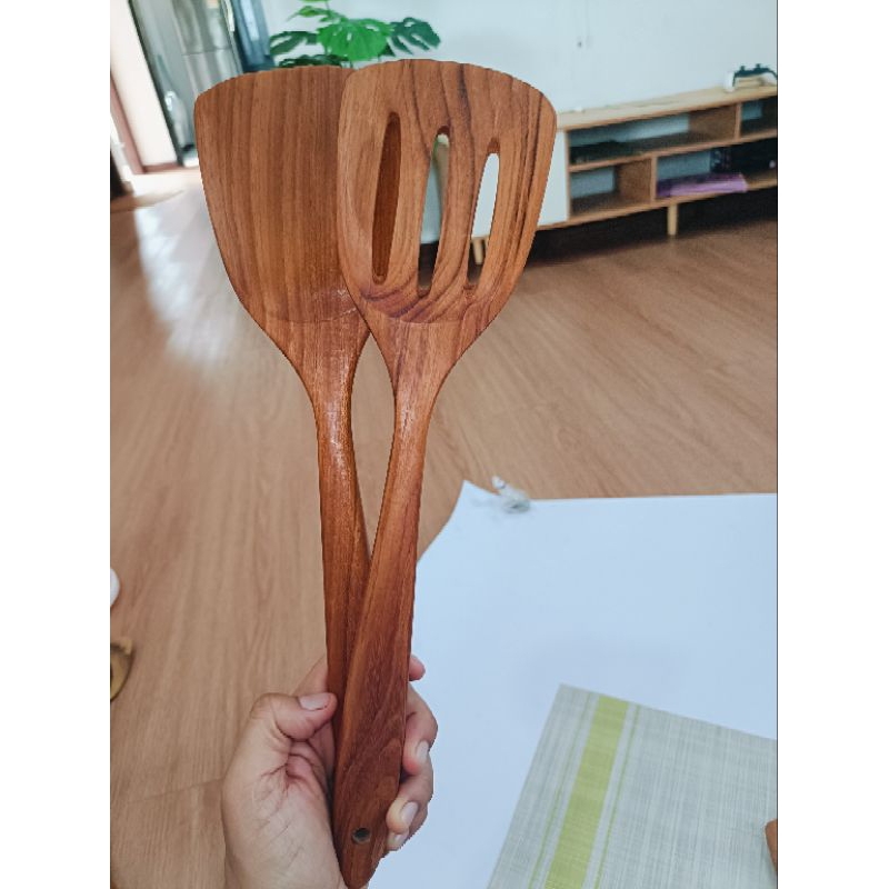 ตะหลิวไม้สัก  ตะหลิวไม้ ตะหลิวทำอาหาร ไม่มีสารเคมี - รูปที่ 5