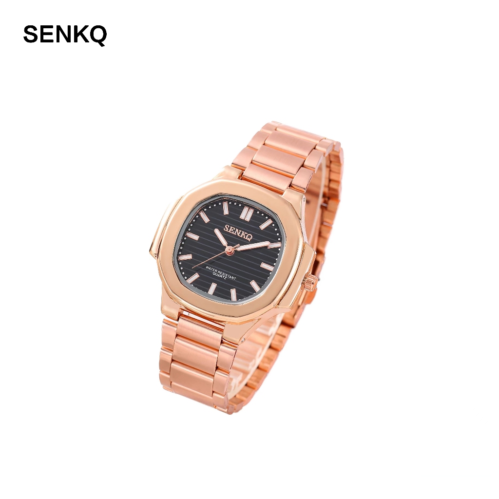 Senkq นาฬิกาผู้ชาย แฟชั่น กันน้ํา นาฬิกาผู้หญิง สายสแตนเลส สีโรสโกลด์ รุ่น LH-G32