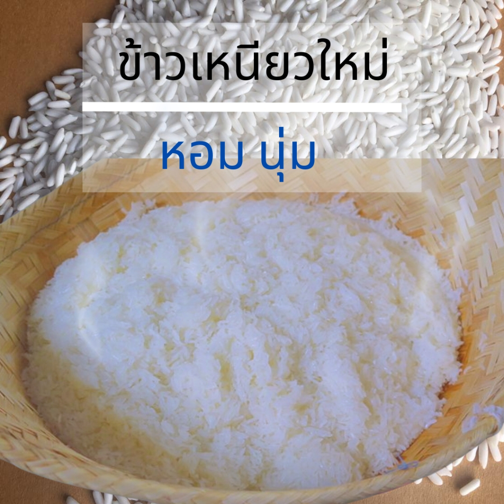 ข้าวเหนียวใหม่ ตะวันทอง ขนาด 1 กิโลกรัม หอม นุ่ม