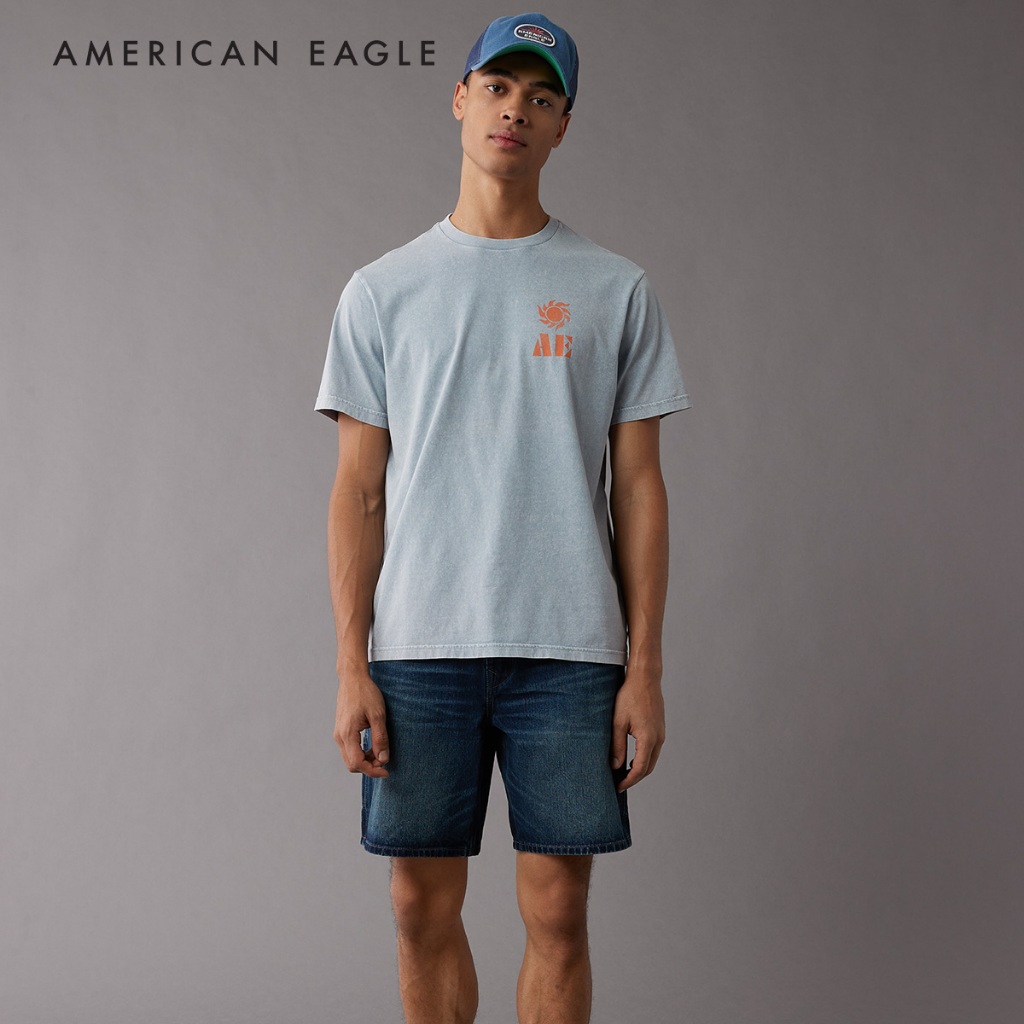 American Eagle Logo Graphic T-Shirt เสื้อยืด ผู้ชาย โลโก้ กราฟฟิค (NMTS 017-3650-400)
