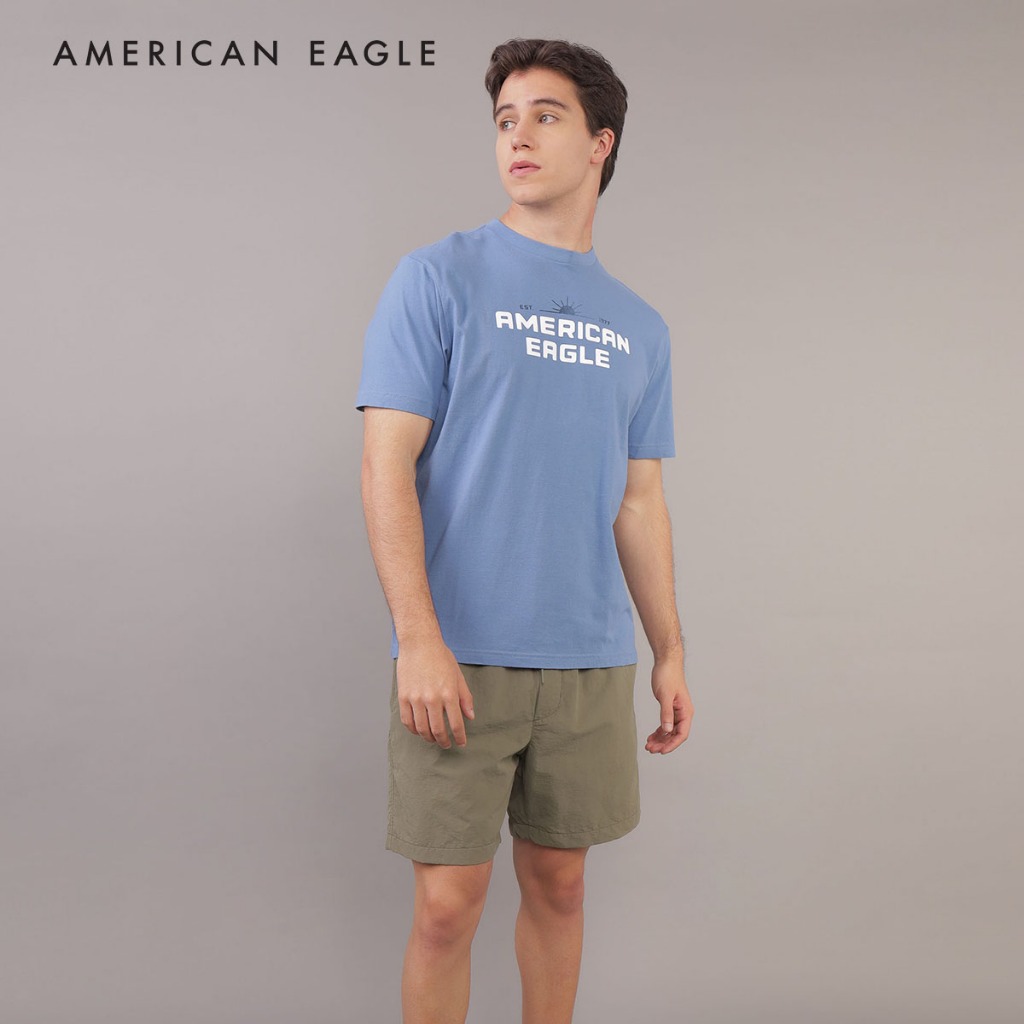 American Eagle Logo Graphic T-Shirt เสื้อยืด ผู้ชาย โลโก้ กราฟฟิค (EMTS 017-3658-400)