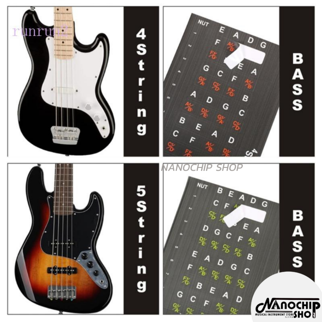 (พร้อมส่ง) สติ๊กเกอร์ติดเฟรตเบส Bass sticker สติกเกอร์สเกลเบส สำหรับเบส4สายและ5สาย สำหรับผู้เริ่มต้น ไม่ต้องเปิดหนังสือ ราคา ถูกที่สุด ดีลบีเคเค แกลเลอรีภาพที่ 5