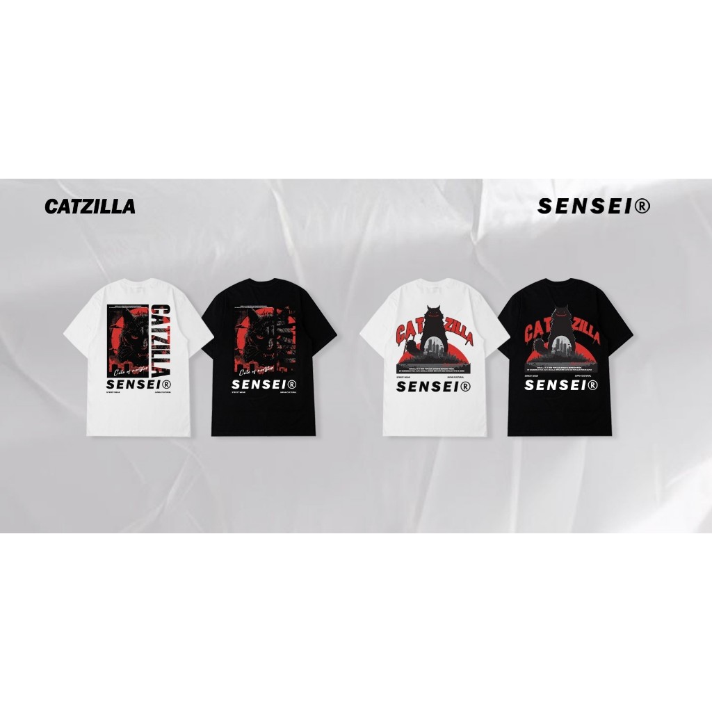 🌈ใส่โค้ดSENSEI20Pลด20%✨เสื้อยืดแขนสั้นSENSEI CATZILLA COLLECTION