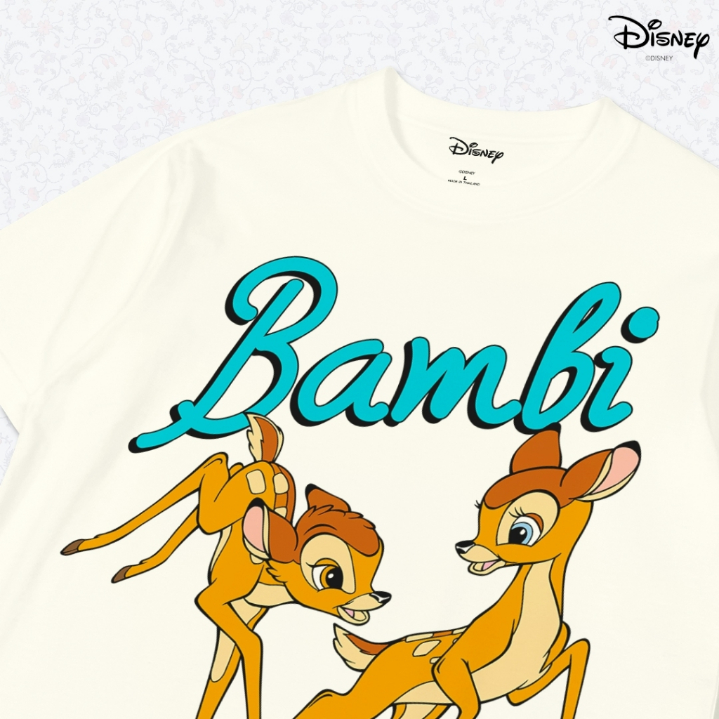 Power 7 Shop เสื้อยืดการ์ตูน "Bambi" คอลเลคชั่น "Disney Classics" (TMX-074-สีครีม) — صورة 4