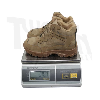รองเท้าเซฟตี้ หุ้มข้อ Tactical Boots หนังกลับผสมแคนวาส หัวเหล็ก พื้นเคฟล่า กันลื่น ทนน้ำมัน (รุ่น DEF)