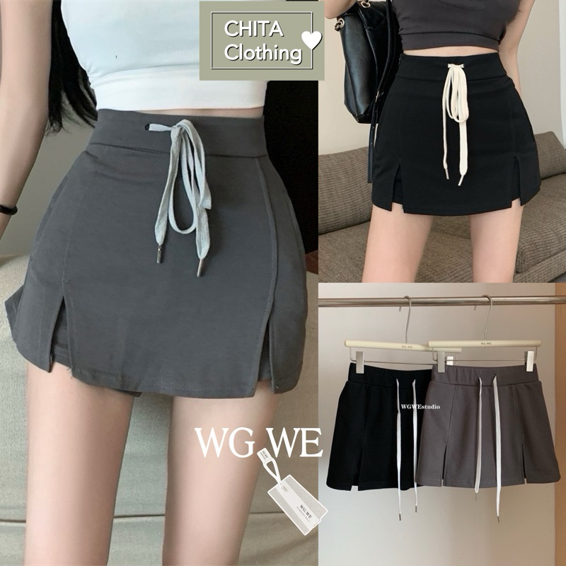 7918# กระโปรงซับในเป็นกางเกง ผ้าสวยมาก TAG WG.WE 🇰🇷