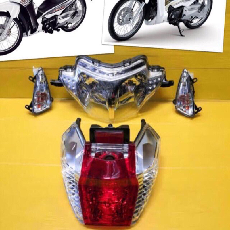 4 ชิ้น ไฟหน้า+ชุดไฟท้าย+ชุดไฟเลี้ยวหน้า 1 คู่ ยกชุด( Wave125 i,S (07) ใส ) รุ่นไฟเลี้ยวบังลม - รูปที่ 4