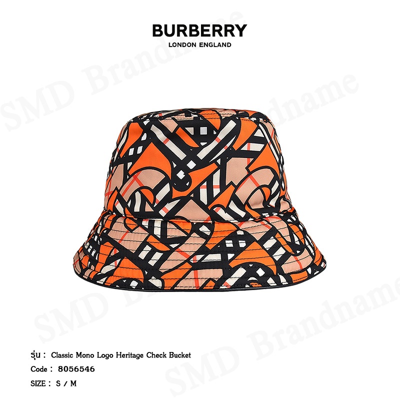 Burberry หมวกบัคเก็ต รุ่น Classic Mono Logo Heritage Check Bucket Code: 8056546