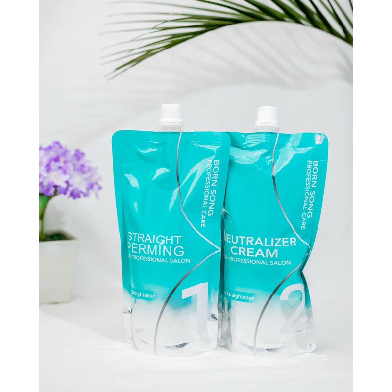 น้ำยายืดผมสูตรผมอ่อรแอ-ปานกลาง Born-Song 🔥ส่งไว🔥✨ น้ำยาดัดผมดิจิตอล,น้ำยายืดผมตรง บอนซอง ✨