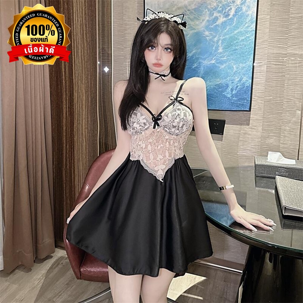 ชุดนอนเซ็กซี่ ชุดนอนลูกไม้ 💍ของแท้เกรดดี 💫 มีหลายไซต์ M-5XL นน 40-100kg ชุดสายเดี่ยวแต่งลูกไม้ N-697 - รูปที่ 2