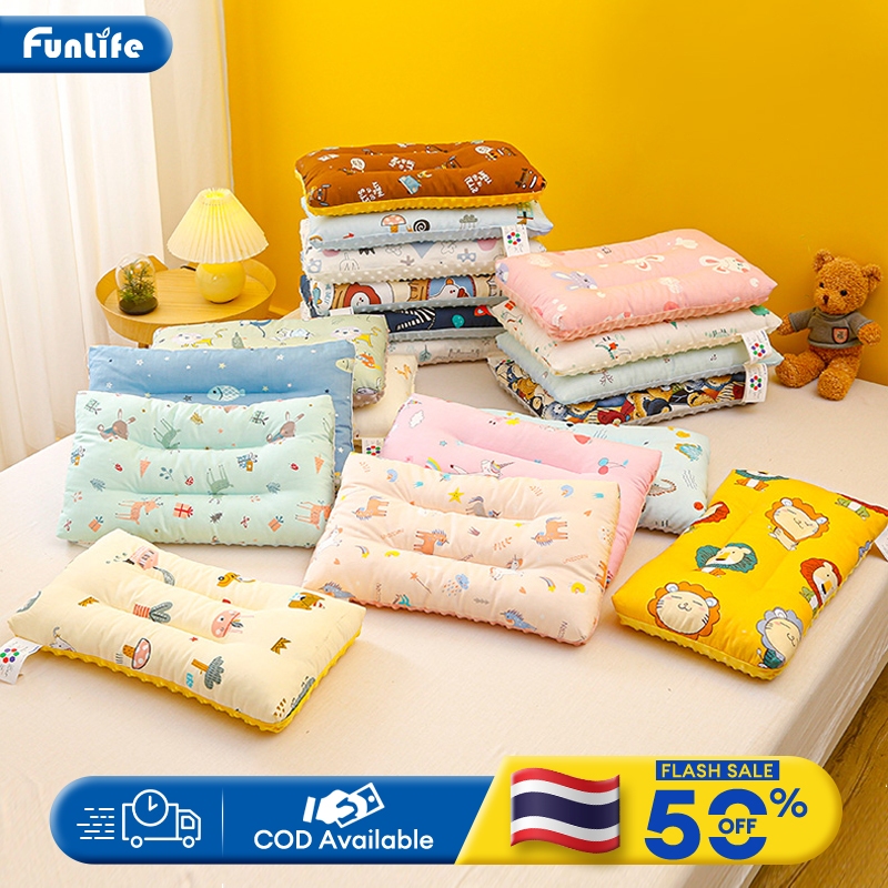 FLMหมอนเด็ก สามารถช่วยให้เด็กนอนหลับ ใช้ได้0-10ปี รองรับสรีระศรีษะของเด็กได้ดี​ นุ่ม​ สบาย หมอน