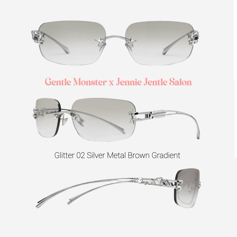 Gentle Monster x Jennie Jentle Salon Glitter 02 Silver Metal Brown Gradient (แท้ 100% จากเกาหลี)