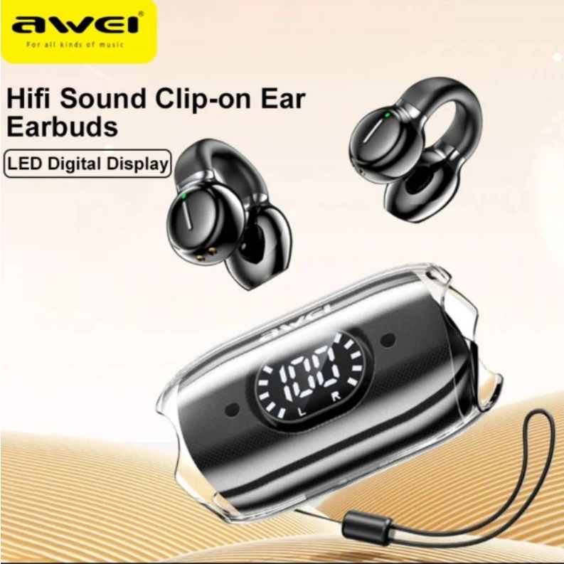 AWEI​ TZ7หูฟังบลูทูธ​แบบopen-Earดีไซน์​ใหม่​กันน้ำ​IPX4​ เสียงดี​ ขนาด​เล็ก​มาพร้อมกล่องชาร์จบอกเปอร์เซ็นต์​