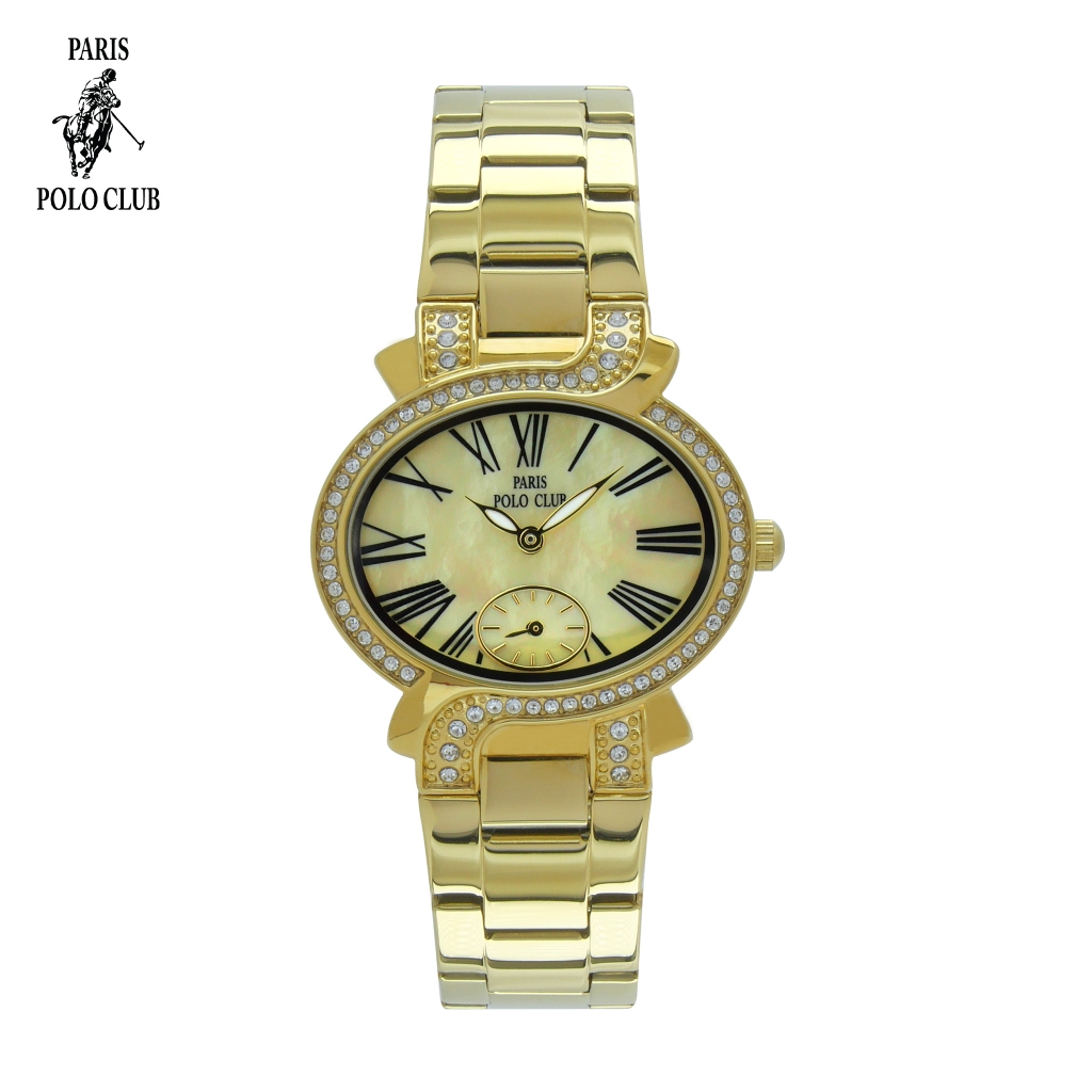 นาฬิกาข้อมือผู้หญิง นาฬิกาแฟชั่น หน้าปัด ดีไซน์โรมัน รับประกัน 1ปี แบรนด์ Paris Polo Club PPC-230601