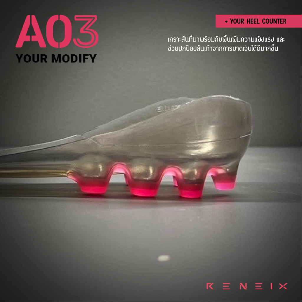 RENEIX พื้นรองเท้าสตั๊ด รุ่น A03 PURE MODIFY พื้นรองเท้าฟุตบอล พื้นสตั๊ด สี Black&Pink - รูปที่ 2