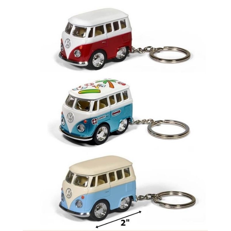 พวงกุญแจ โมเดลรถเหล็ก โฟล์คตู้ Little Van ขนาด 2 นิ้ว กดลาน