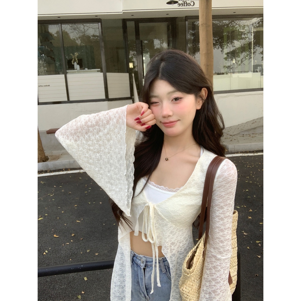 พร้อมส่งค้า เสื้อคลุม โบฮีเมียนลูกไม้ นิ่ม คลุมบิกินนี้ กันแดด สวยจึ้งมาก ใส่สบายNEW2025 - รูปที่ 2