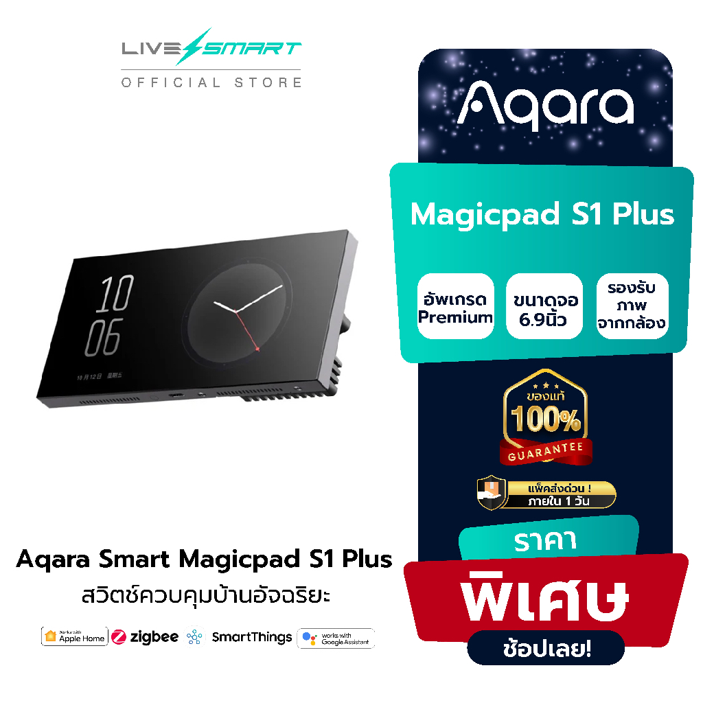 Aqara Smart Magicpad S1 Plus Smart Switch Zigbee  สวิตช์อัจฉริยะ รองรับ Apple Homekit &amp; Google Home