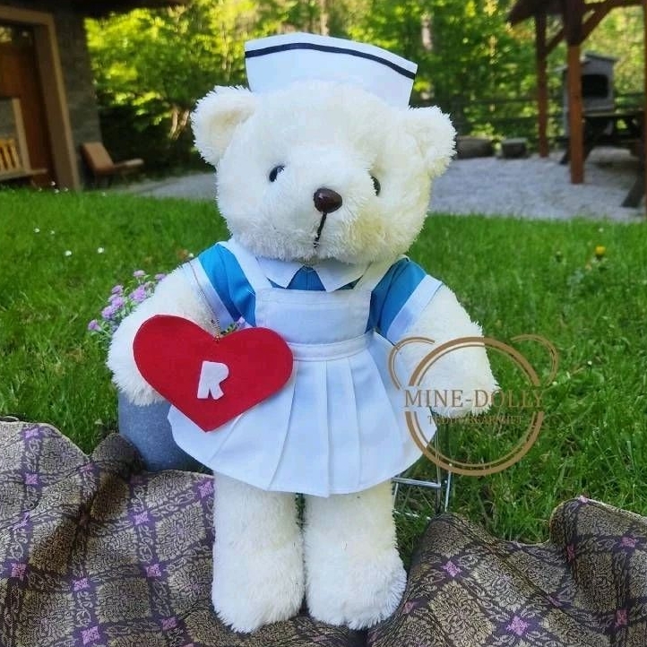 ฟรี!ติดชื่อ ตุ๊กตาพยาบาลTeddy​ bear​ nurse gift​ นักเรียนพยาบาล ของขวัญรับหมวก​ ขนาด 12 นิ้ว/16นิ้ว/26นิ้ว  พร้อมจัดส่ง ราคา ถูกที่สุด ดีลบีเคเค แกลเลอรีภาพที่ 4