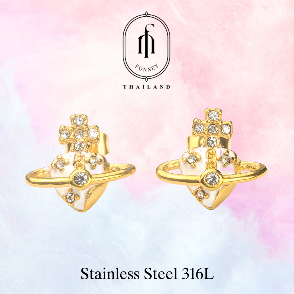 [ส่งด่วนฟรี] ต่างหูแฟชั่น StainlessSteel 316L