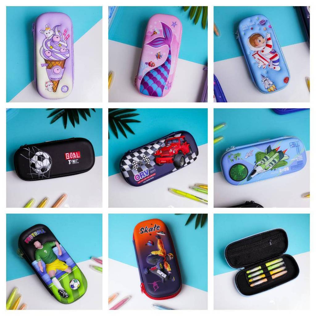 พร้อมส่งจากไทยกล่องดินสอ กระเป๋าดินสอลายนูน 3D กระทัดรัด มีหลายลายน่ารักPC017