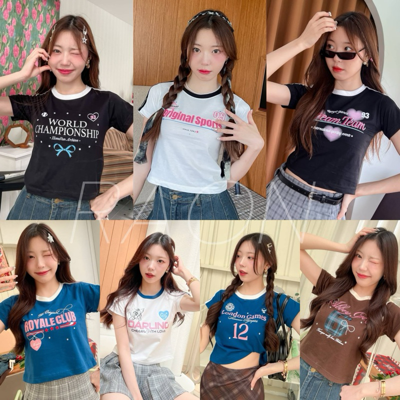 🤍เสื้อยืด Baby tee 💓✨ เนื้อผ้า Cotton100% น่ารักสุดๆ พร้อมส่งเลยน้า