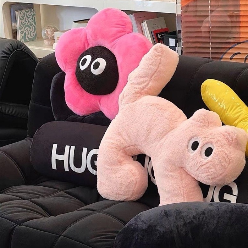 ของเล่นตุ๋นแมวน่ารัก ตุ๊กตายาวนอนที่ขาของคุณ q bouncing นุ่มหมอนหมอนการถอดและซักผ้า ตุ๊กตาหมอนของขวัญวันเกิด