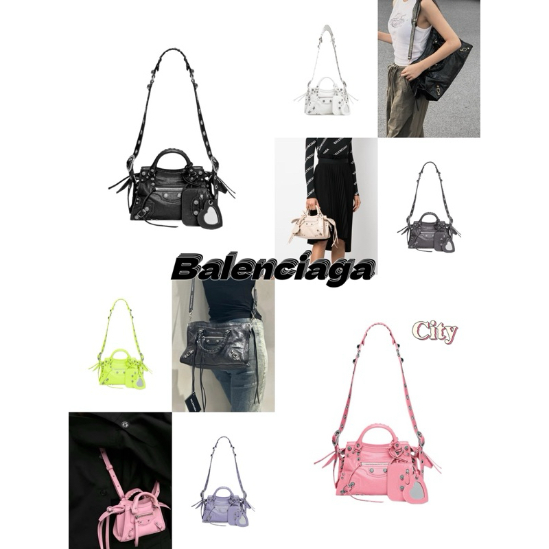 🔥  แบรนด์ใหม่ 100% ของแท้ Balenciaga Neo CAGOLE / CLASSIC CITY แกะหนังวัสดุไหล่เดียวกระเป๋าสะพาย ✨