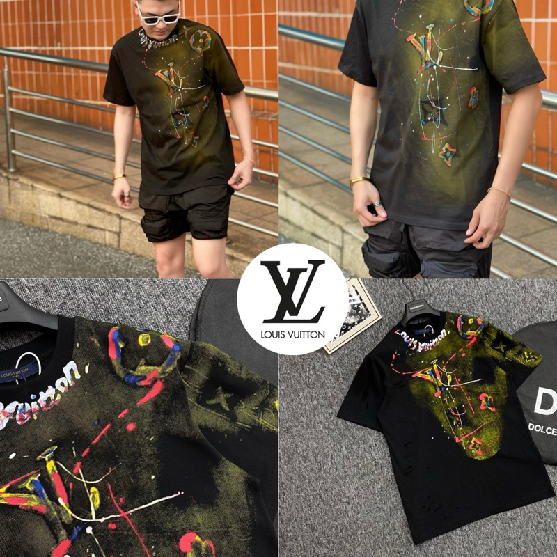 Louis Vuitton T-shirt 🖤🤍 Hiend 1:1 | เสื้อยืดแขนสั้นคอกลม ส่งไวจากไทย