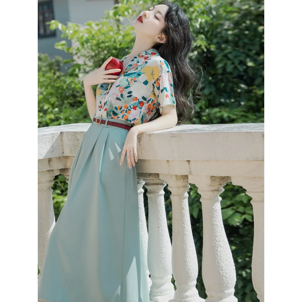 STYLE W375 เสื้อแขนสั้นลายดอก เสื้อฮาวายลายดอกไม้ thumbnail 3