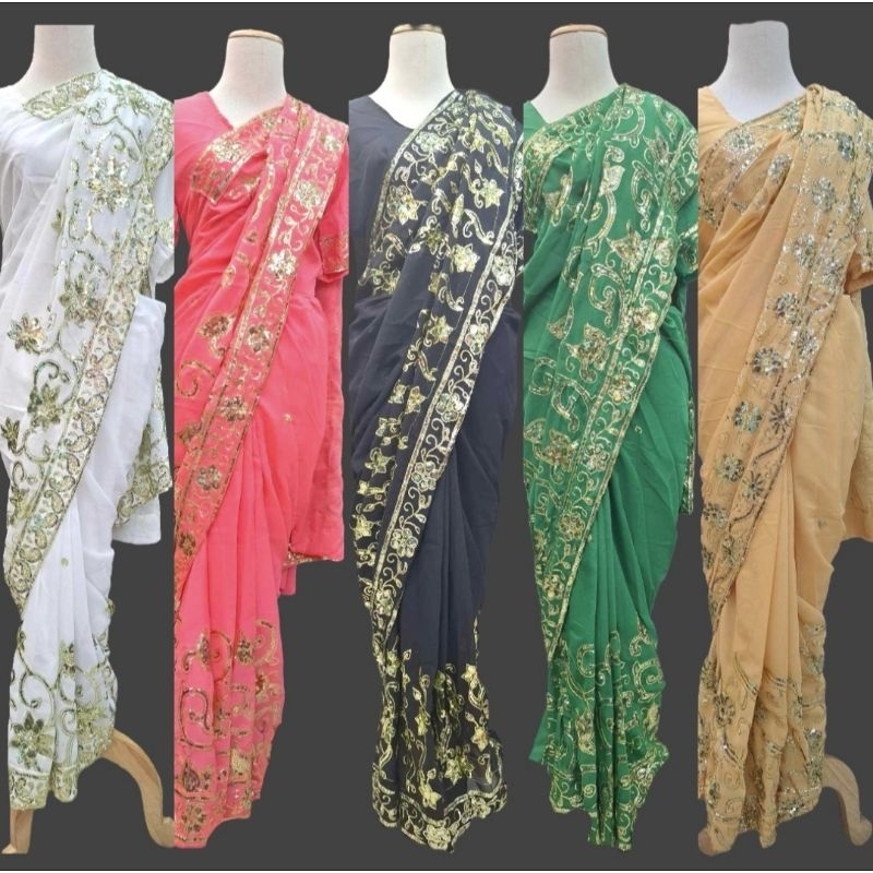 big sale stitched readymade saree from India stitching in India ready to wear sari  new colors available fast ship