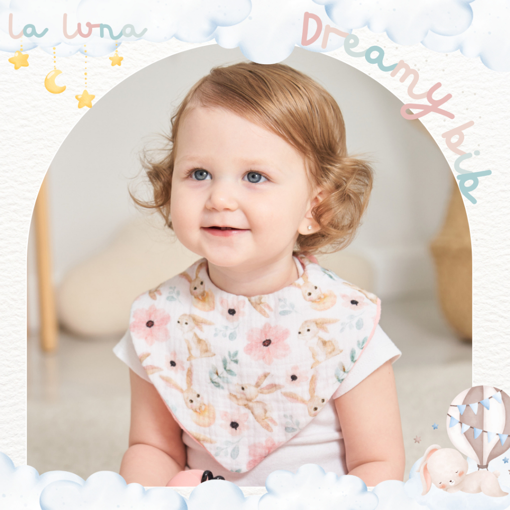 La Luna ผ้ากันเปื้อนเด็ก ผ้าซับน้ำลาย Cotton 100% 6 ชั้น (Dreamy Bib)