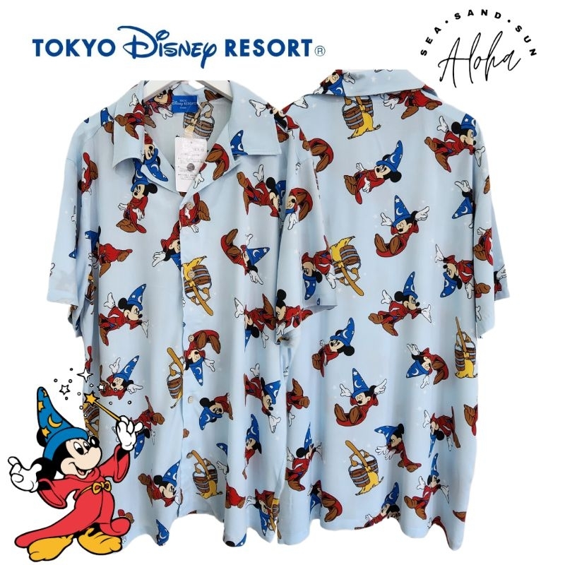 [พร้อมส่งจากไทย] เสื้อฮาวาย/เชิ้ต ญี่ปุ่น แท้100% 🇯🇵 TSR® 2023 x Mickey Mouse The Sorcerer’s Apprent