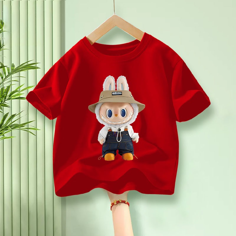 H784เสื้อยืดเด็กแขนสั่งลายLABUBU.ผ้านุ่นใส่สบายทั้งเด็กชายกับเด็กหญิง - รูปที่ 5