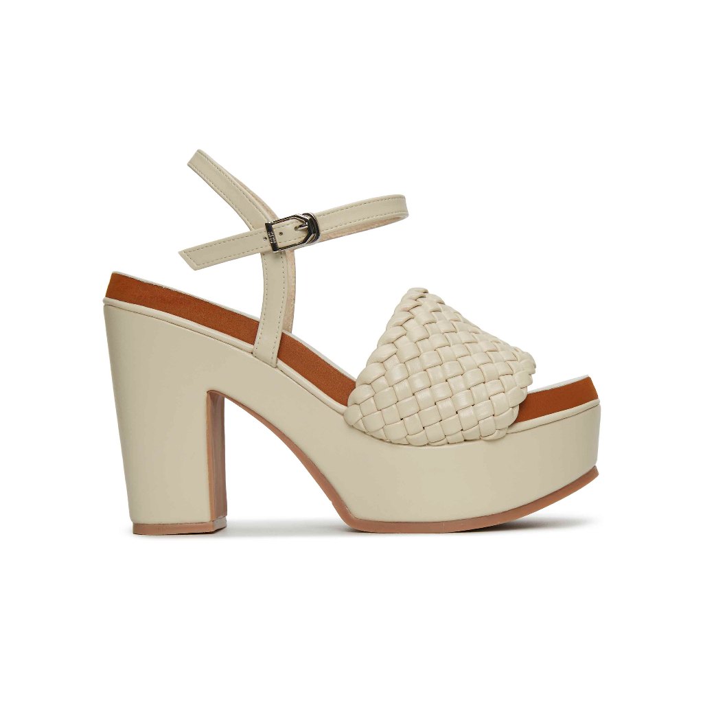 SHU COMFY 4" SQUARE WOVERY ANKLE STRAPS รองเท้าส้นสูง