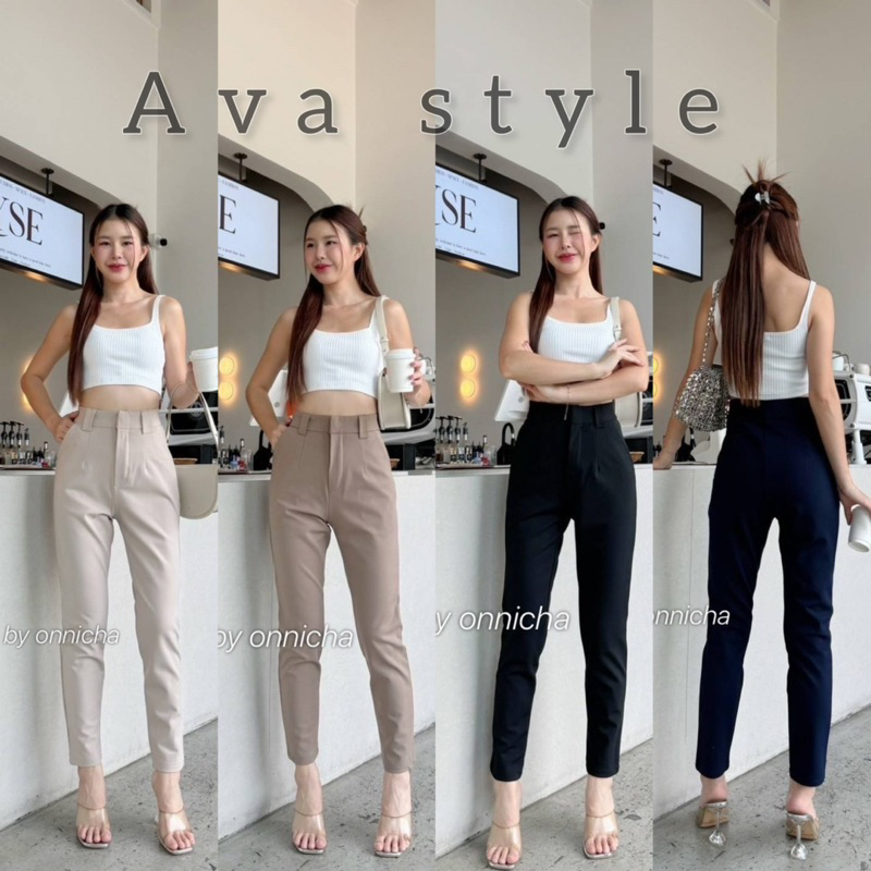 S-XXL ❤️office pants❤️กางเกงเอวสูง ทรงทำงานผ้าโรเชต ผ้าดีทรงสวย❤️