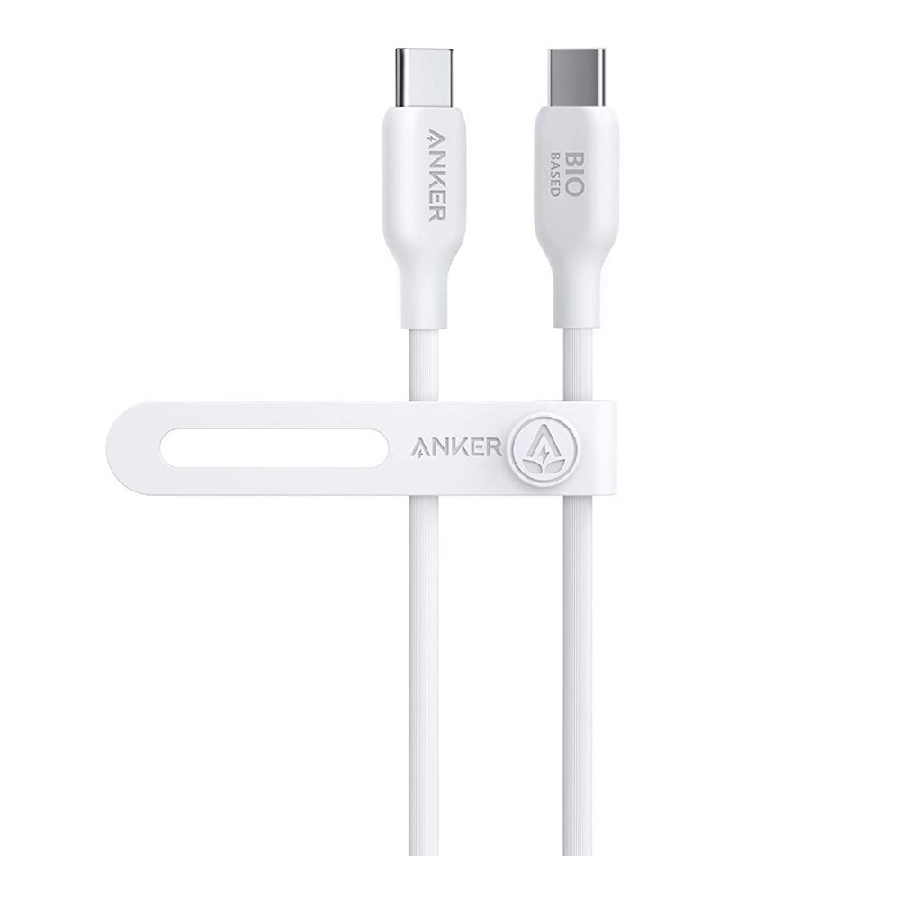 CHARGER CABLE (สายชาร์จ) ANKER 544 USB-C TO USB-C (Bio-Based 3ft) 0.9 METER (AK410) (WHITE)