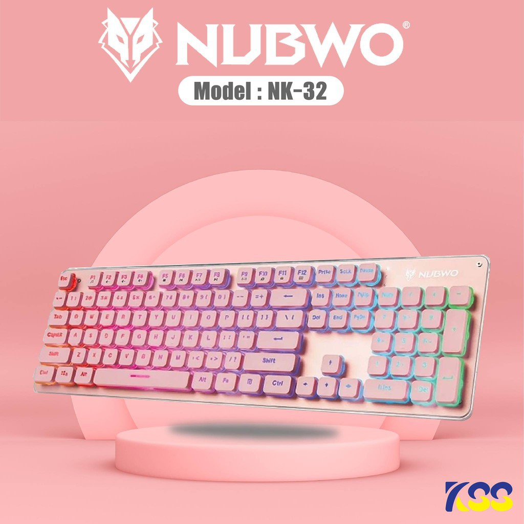 NUBWO Nk-32 PINK EDITION FORTUNEสีใหม่ชมพู Blink BlackPink BNK คีย์บอร์ดน่ารัก คีย์บอร์ดเล่นเกม nk32